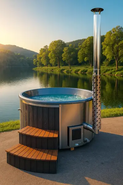 Hot Tub Badefass mit Spa-Funktion / Sprudelfunktion für 6-8 Personen 220cm