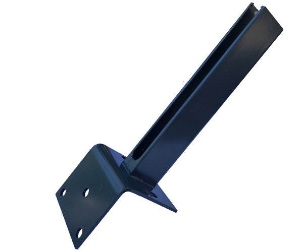Bodenplatte Winkeladapter 100x120x100mm RAL7016 für Zaunpfosten