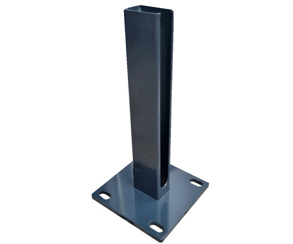 Bodenplatte Adapter 4-loch 150x150x8mm RAL7016 für Zaunpfosten