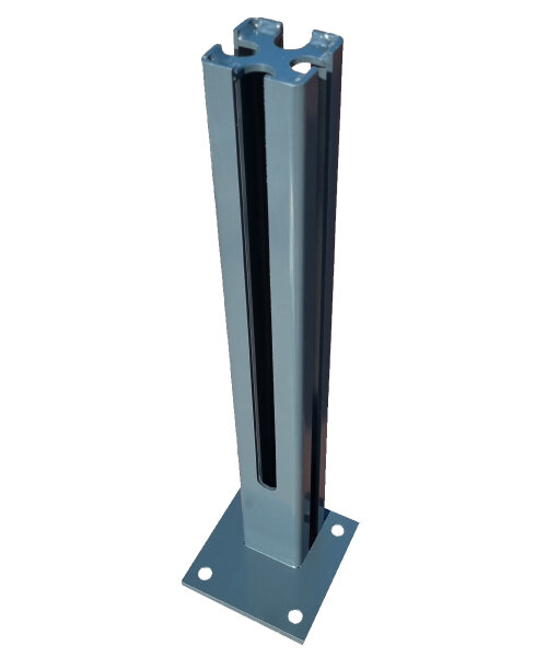 Bodenplatte Adapter 150x150x10mm RAL7016 für Torpfosten 80x80mm