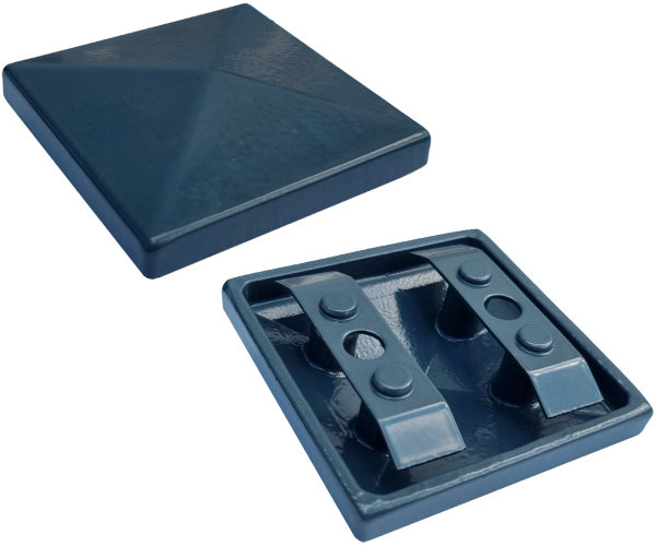 Aluminium Pfostenkappe für Eckzaunpfosten Torpfosten 60 x 60 mm Anthrazit RAL7016