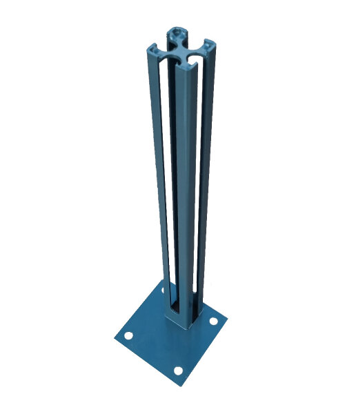 Bodenplatte Adapter 150x150x10mm RAL7016 für Torpfosten 60x60mm