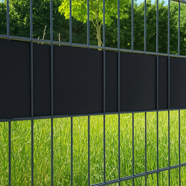 Sichtschutz Rolle RAL9005 Schwarz 26m für Doppelstabmattenzaun